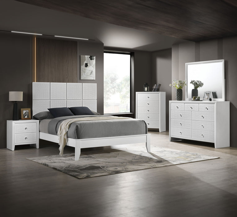 Denker - King 5 Piece Bedroom Set - White
