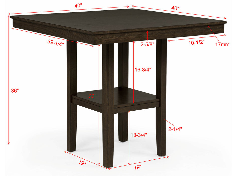 Lester Brown 5 Piece Counter Height Dining Set