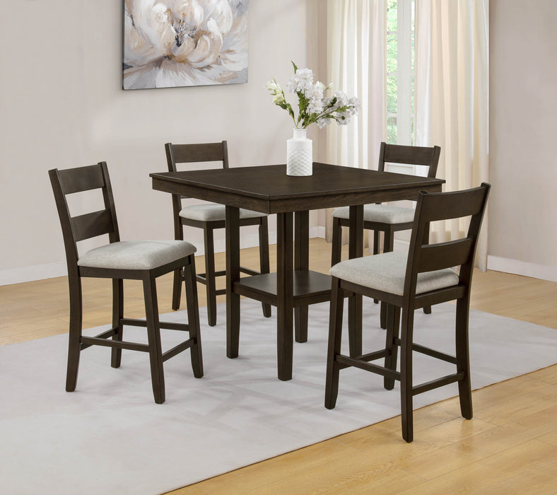 Lester Brown 5 Piece Counter Height Dining Set