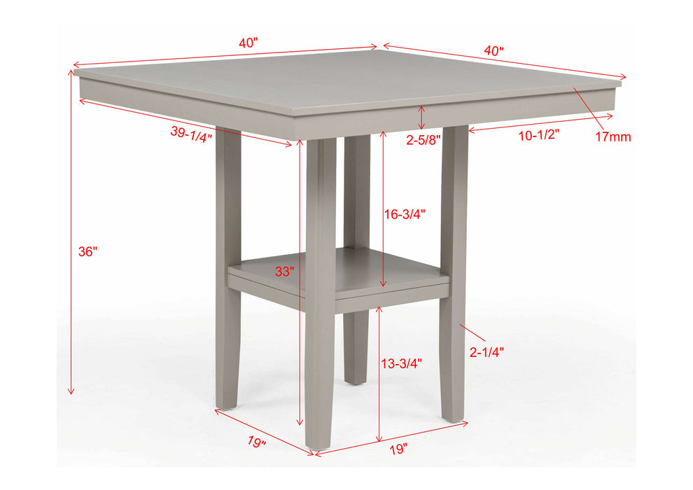 Lester Greige 5 Piece Counter Height Dining Set