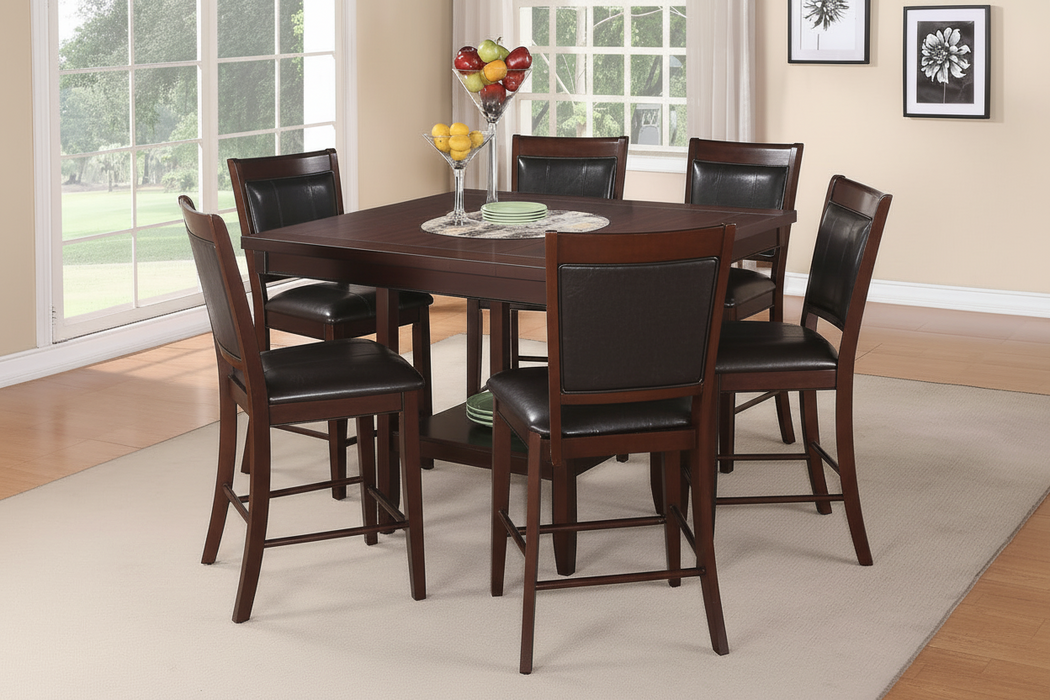 Fulton Dark Brown Counter Height Dining Sets by Crown Mark