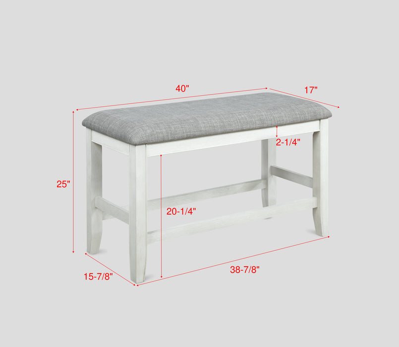 Fulton - Counter Height Bench - Chalk White