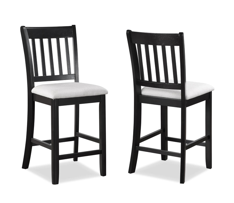 Salvador - 5 Piece Counter Height Set - Charcoal / White