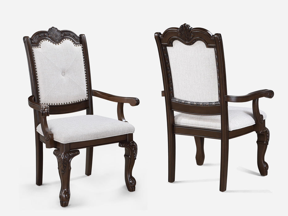 Kiera - 9 Piece Dining Room Set - Cherry Brown