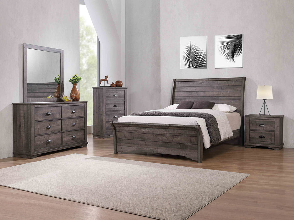 Coralee - King 5 Piece Bedroom Set - Dark Gray
