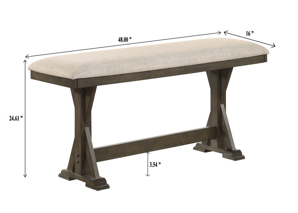 Lloyd - Counter Height Bench - Gray or Oatmeal Seat