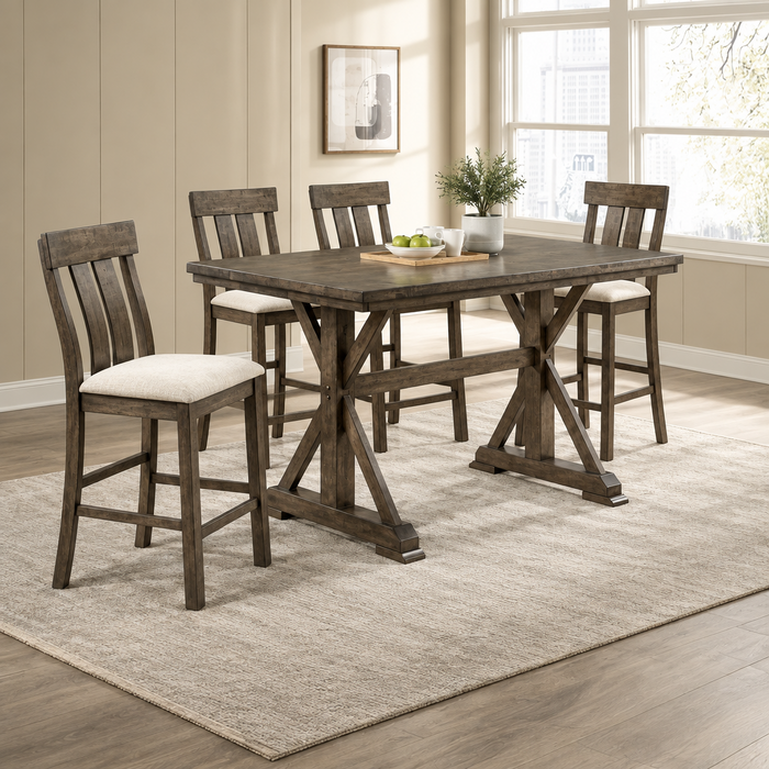 Lloyd Counter Height Dining Room Set in Gray or Oatmeal