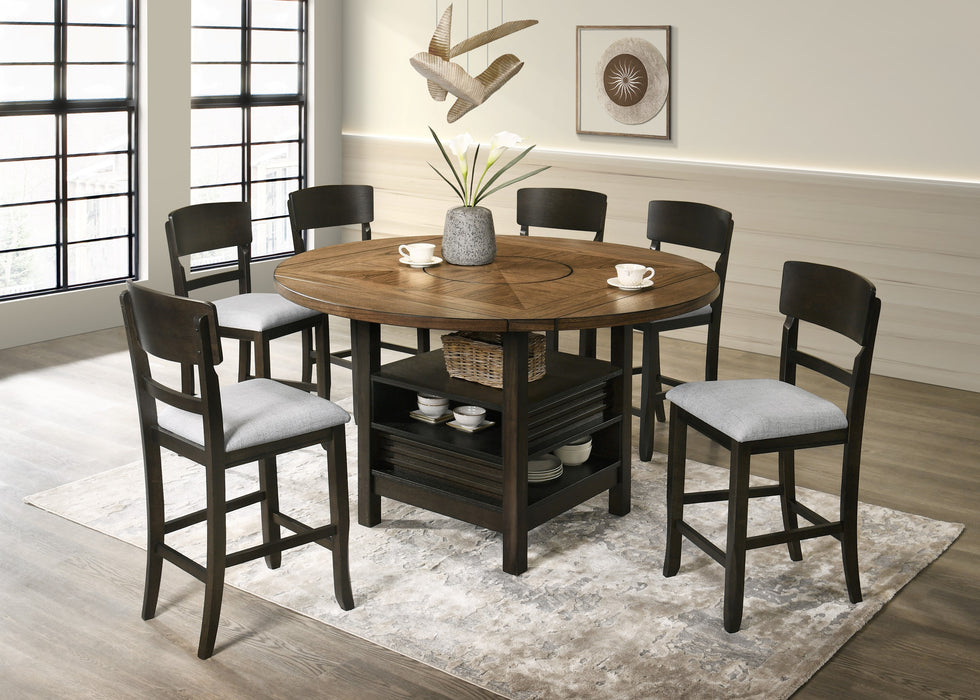 Oakly Counter Height Drop Leaf Table with Lazy Susan