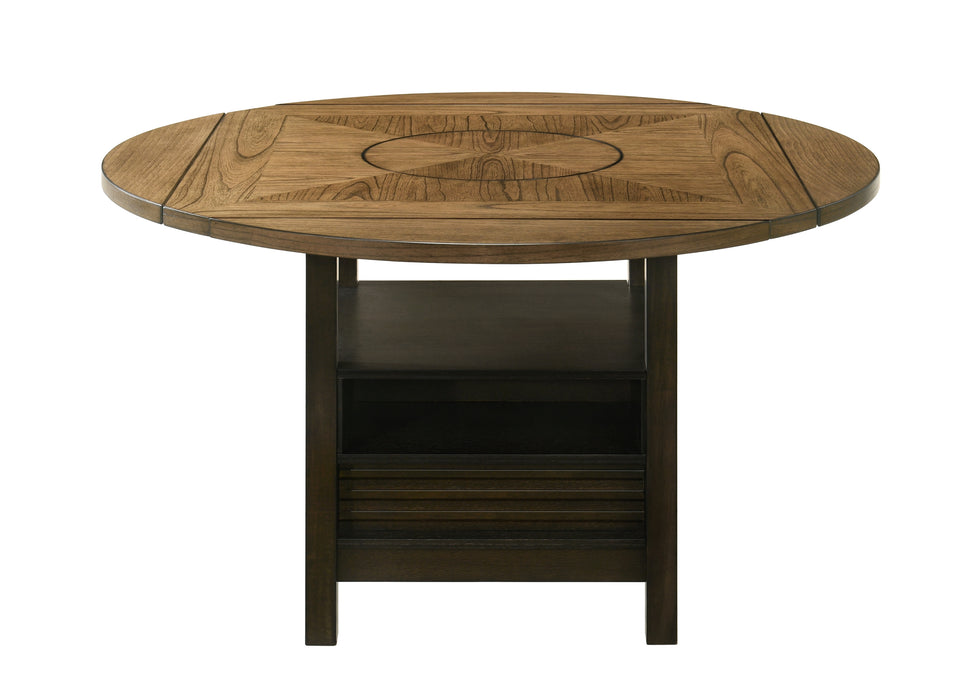 Oakly Counter Height Drop Leaf Table with Lazy Susan