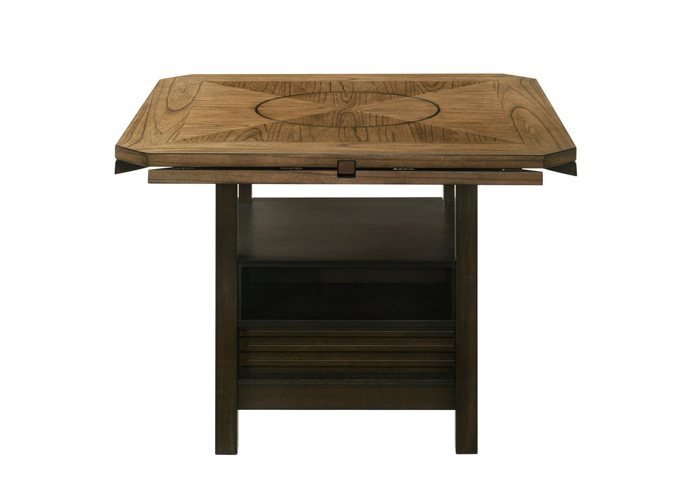 Oakly Counter Height Drop Leaf Table with Lazy Susan