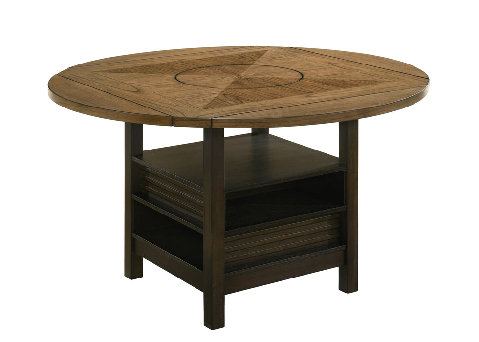 Oakly Counter Height Drop Leaf Table with Lazy Susan