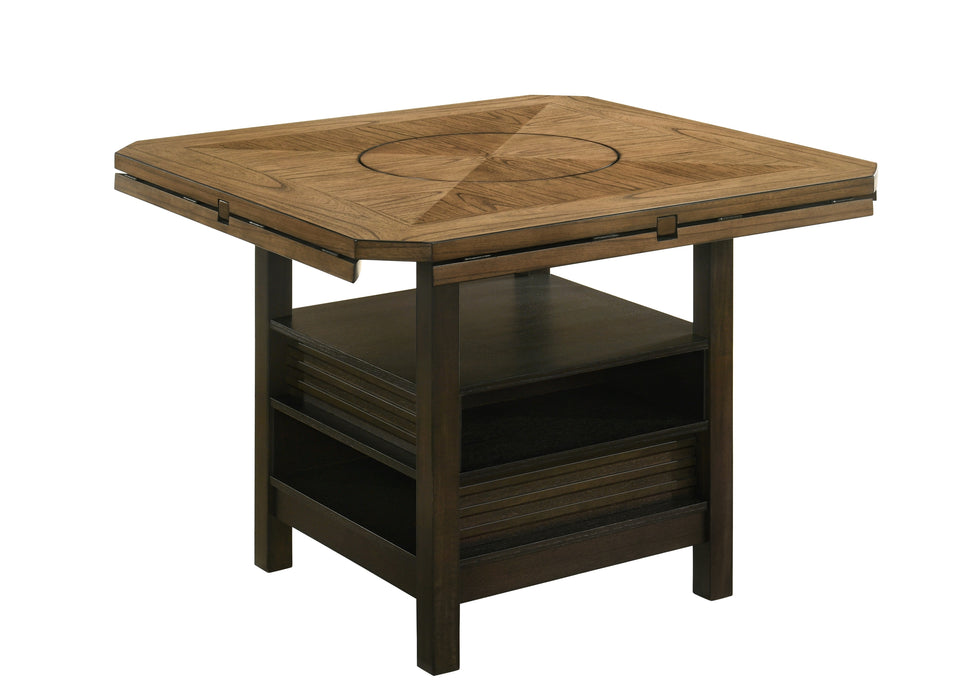 Oakly Counter Height Drop Leaf Table with Lazy Susan