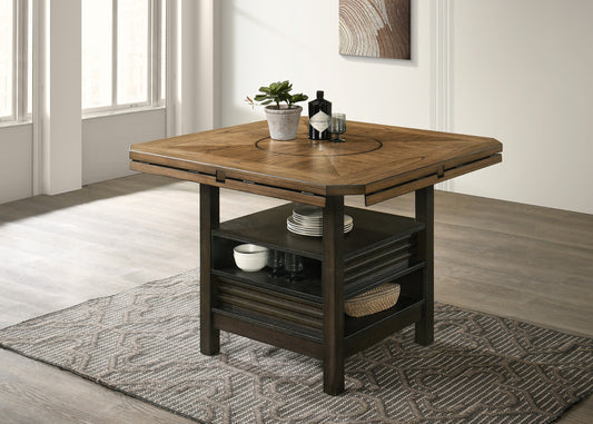 Oakly Counter Height Drop Leaf Table with Lazy Susan