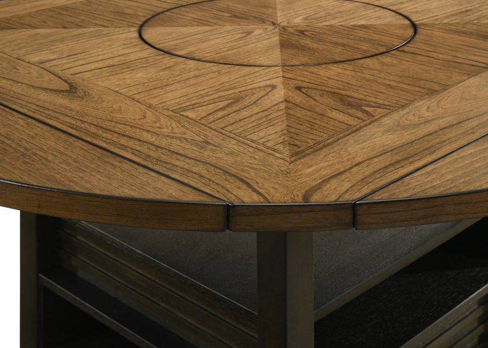 Oakly Counter Height Drop Leaf Table with Lazy Susan