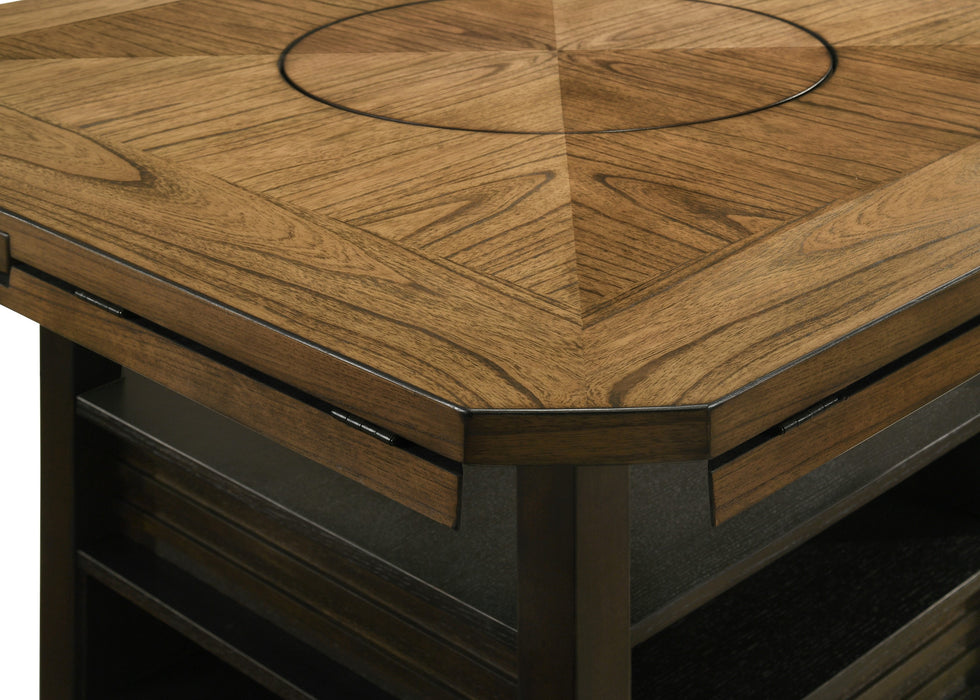 Oakly Counter Height Drop Leaf Table with Lazy Susan