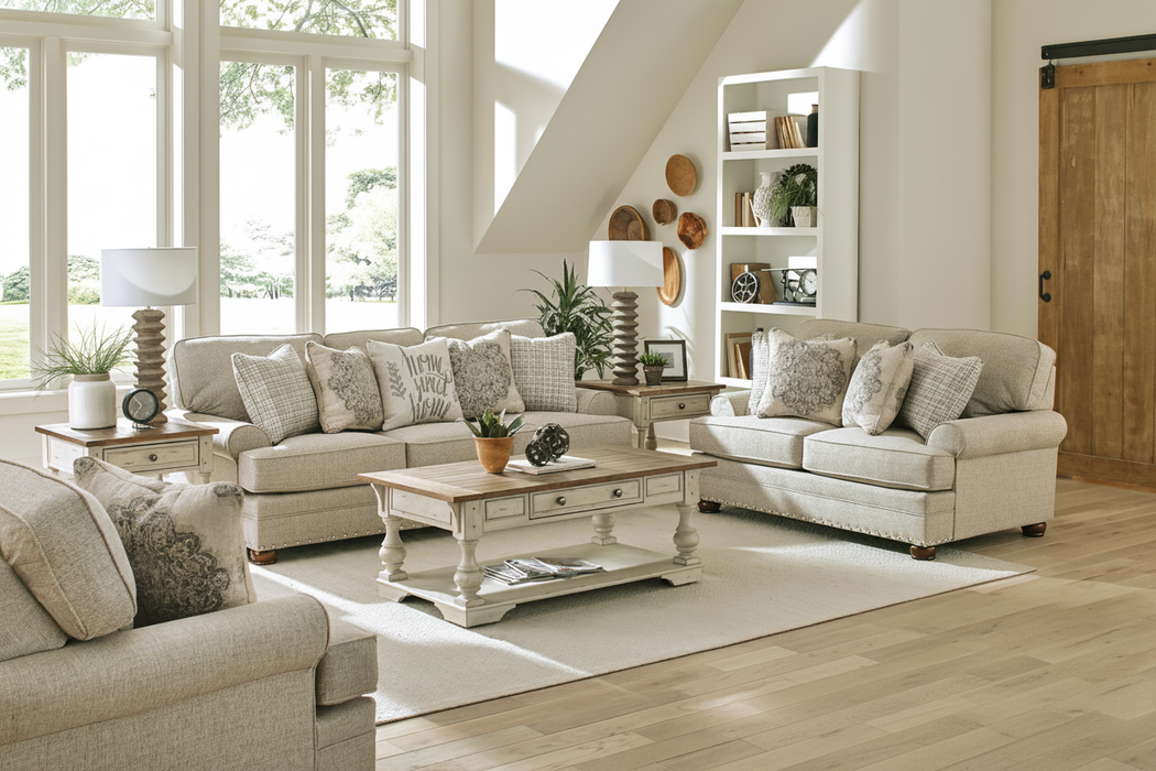 Farmington Buff Sofa and Loveseat Set by Jackson
