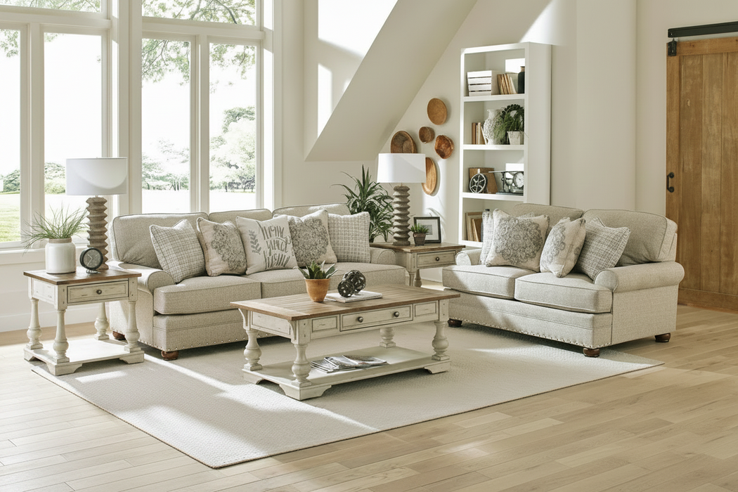 Farmington Buff Sofa and Loveseat Set by Jackson