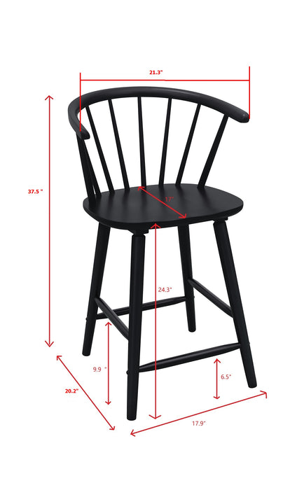 Janna - Counter Height Stool (Set of 2) - Black