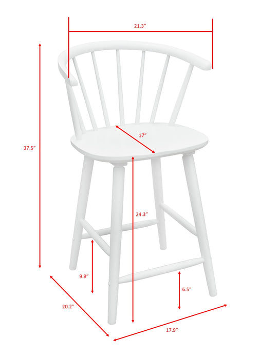 Janna - Counter Height Stool (Set of 2) - White
