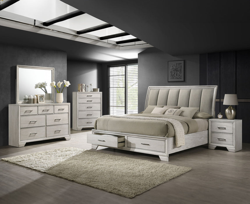 Jaymes - King 5 Piece Bedroom Set - White Mist