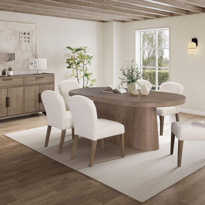 Trilogy - Oval Pedestal Dining Table - Cocoa