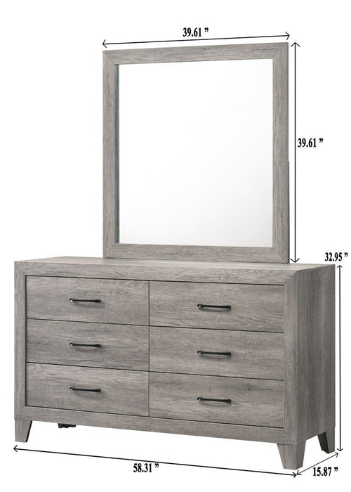 Hopkins - Dresser & Mirror - Gray