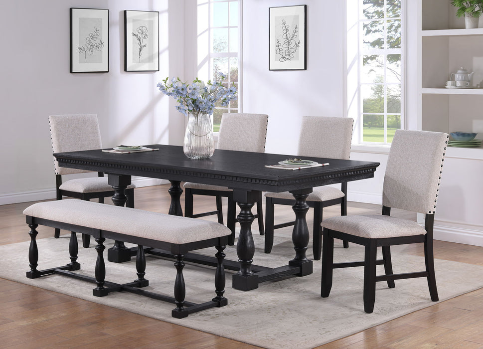 Regent - 6 Piece Dining Room Set - Charcoal Black