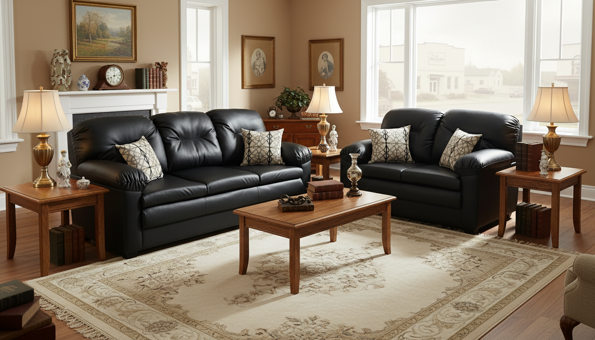 3030 Tight Seat and Back Sofa and Loveseat Set by L&A