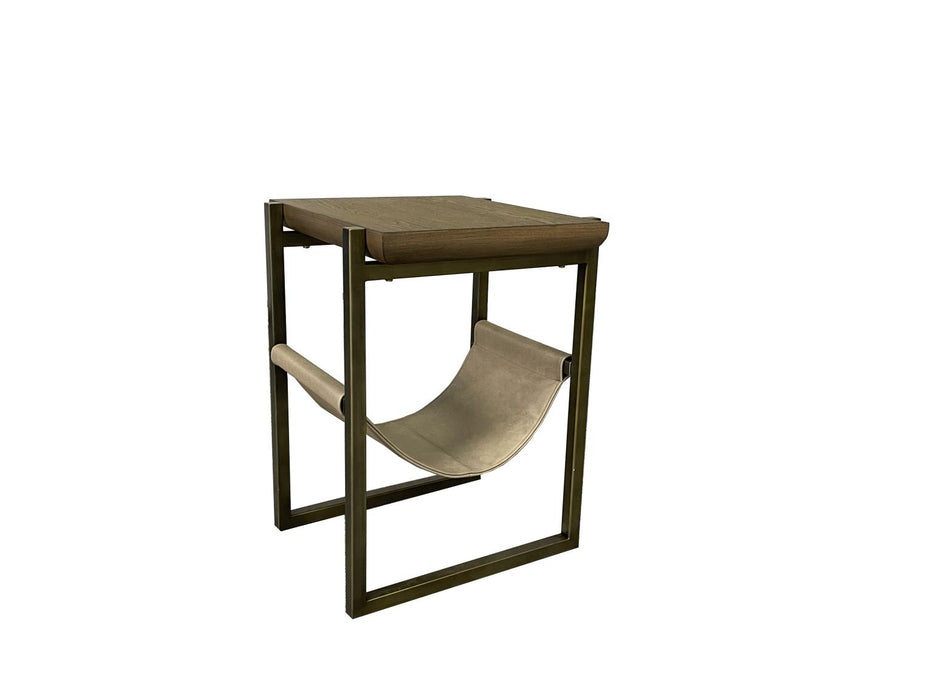 Elure Leather Sling Chairside Table