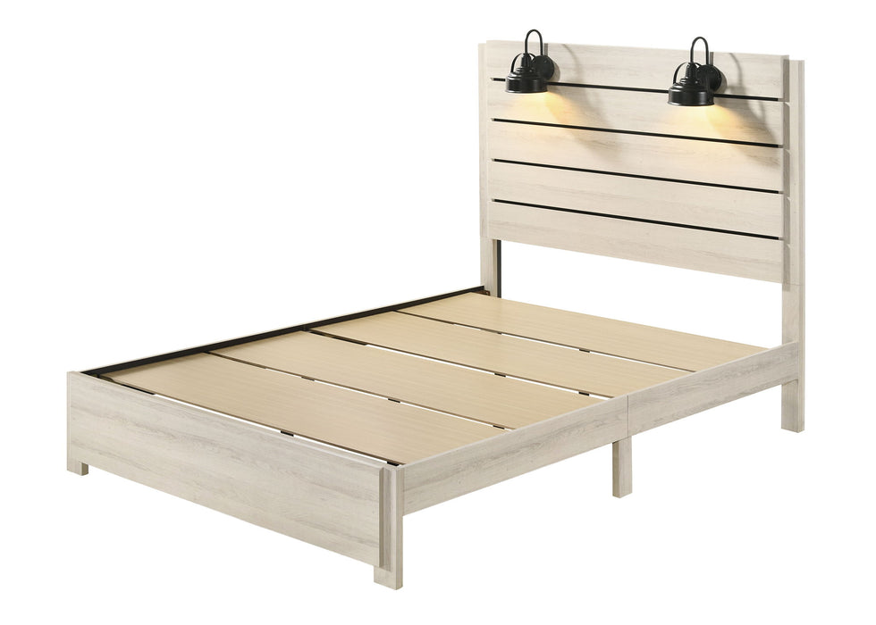 Carter - King Platform Bed In One Box - White