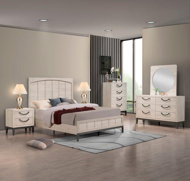 Veda - King 5 Piece Bedroom Set - Beige