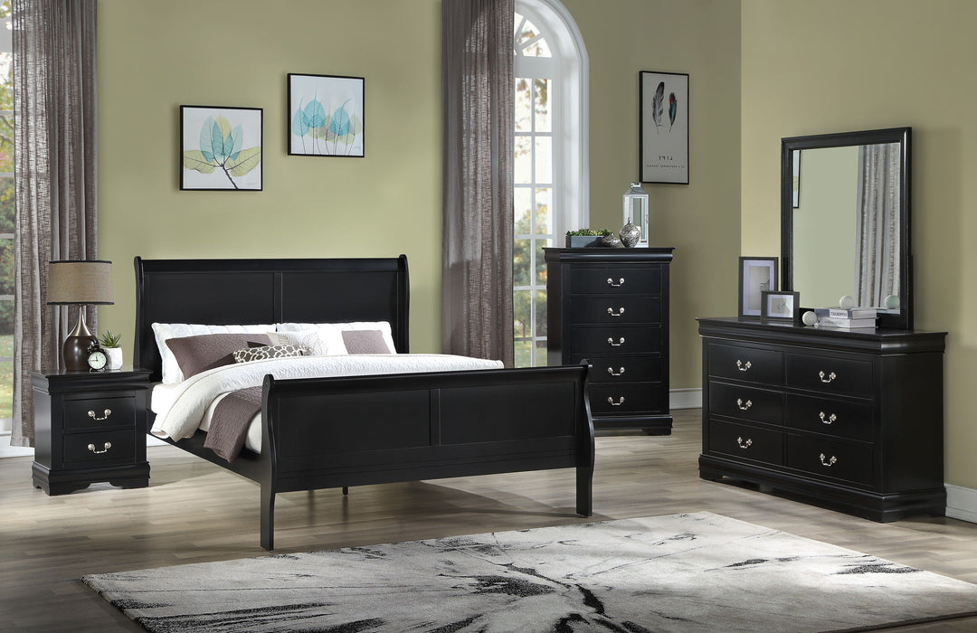 Louis Philip - Wood Nightstand - Black