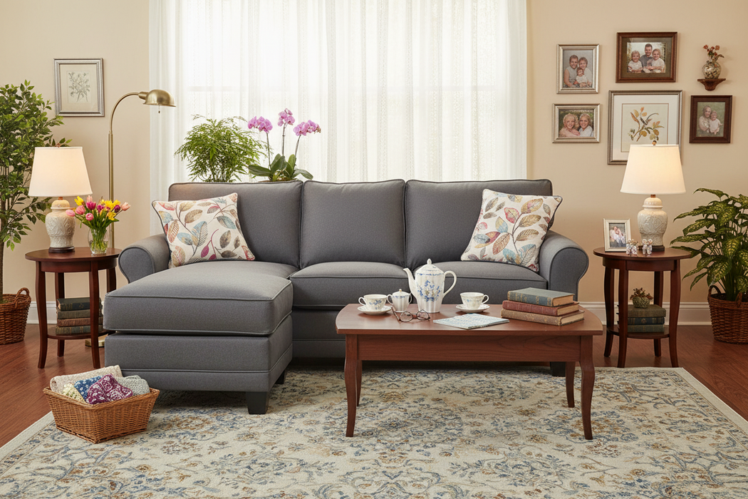 Jitterbug Gray Reversable Sectional