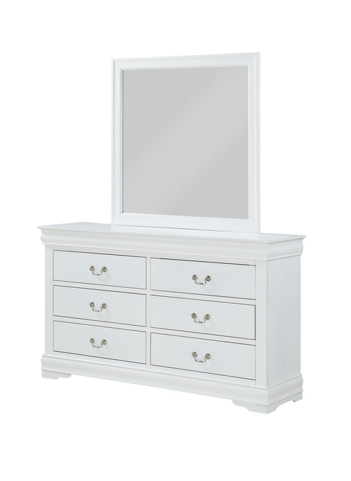 Louis Philip - Dresser & Mirror - White