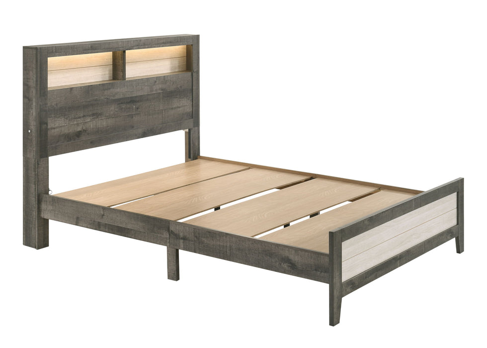 Rhett - King Bed In One Box - Chalk / Gray