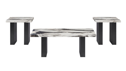 Vega 3Pc Faux Marble Coffee Table Set