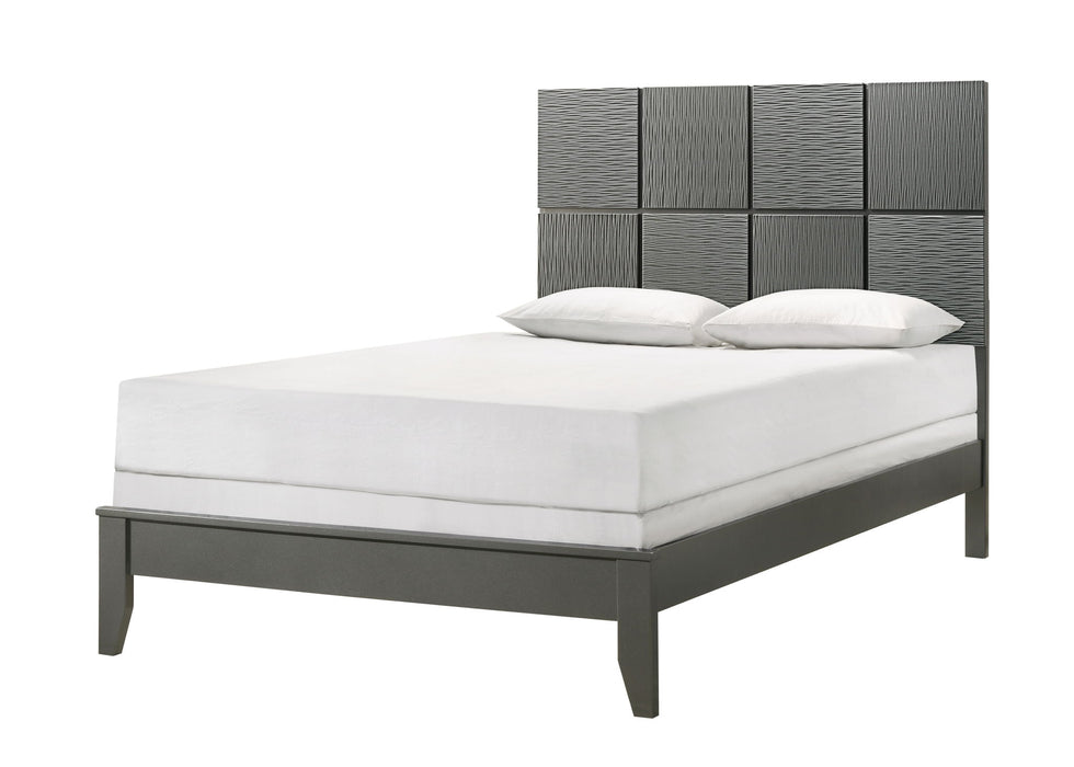 Denker - Queen Bed - Gun Metal