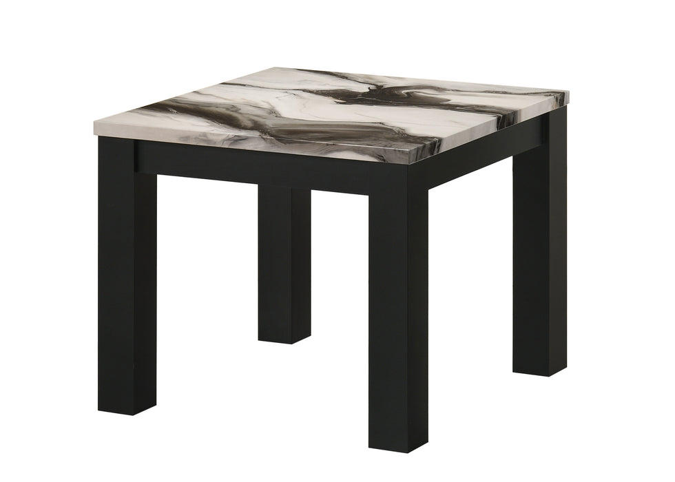 Ivy - 3 Piece Faux Brown Marble Cocktail Set - Marble / Black