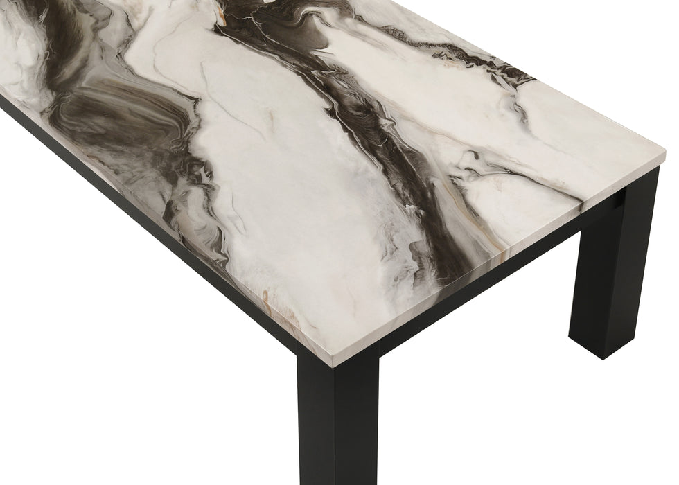 Ivy - 3 Piece Faux Brown Marble Cocktail Set - Marble / Black