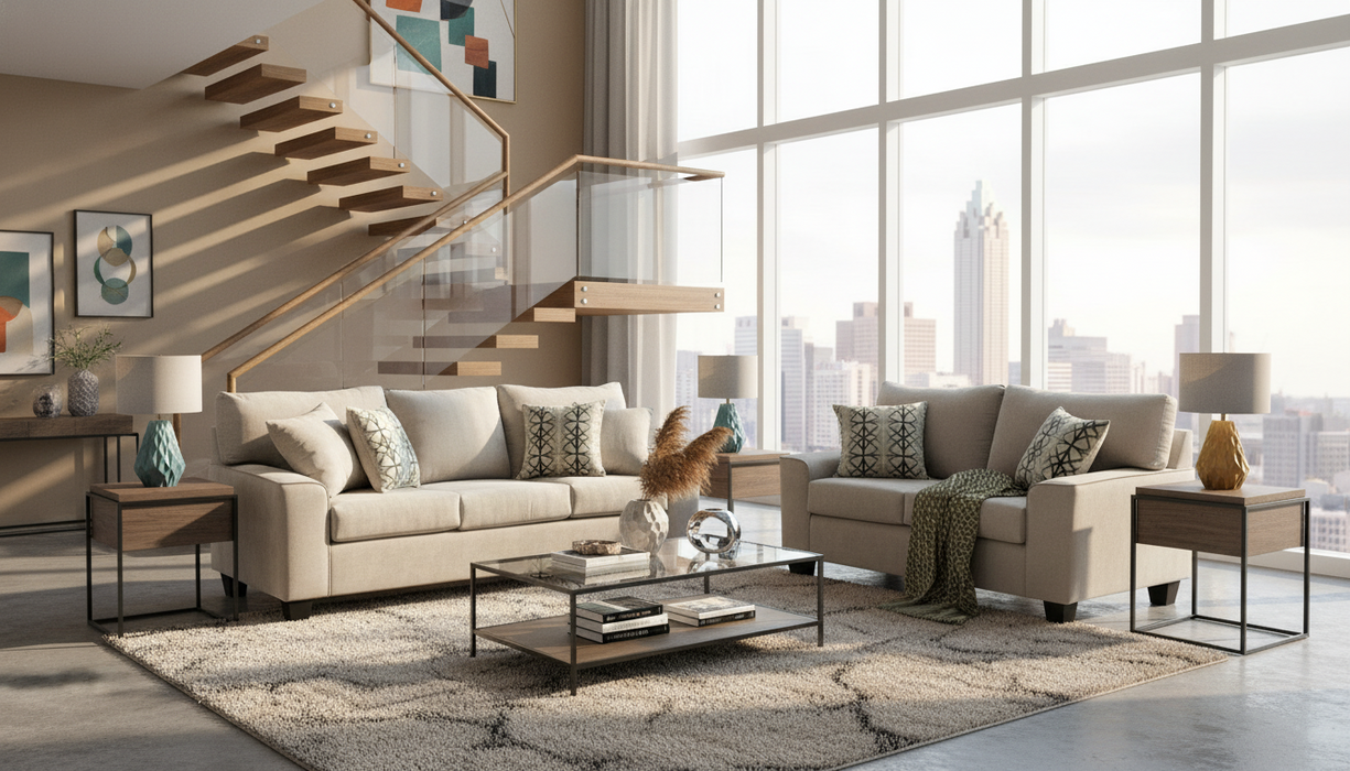 4200 Sofa and Loveseat Set by L&A