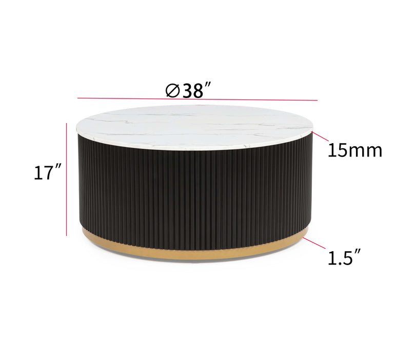 Kara - Coffee Table With Casters - Black / White