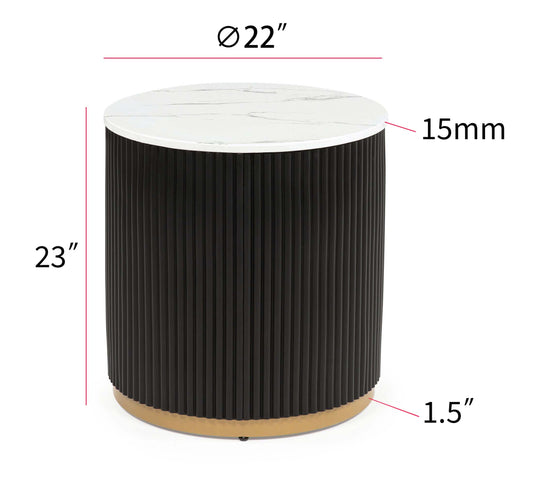 Kara - End Table - Black / White