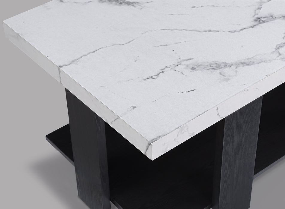Boris - 3 Piece Faux Marble Cocktail Set - Black / White