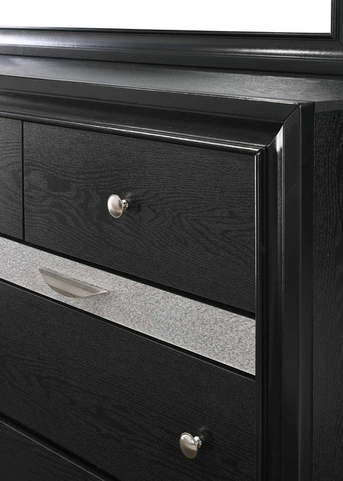 Regata - Nightstand - Black / Silver