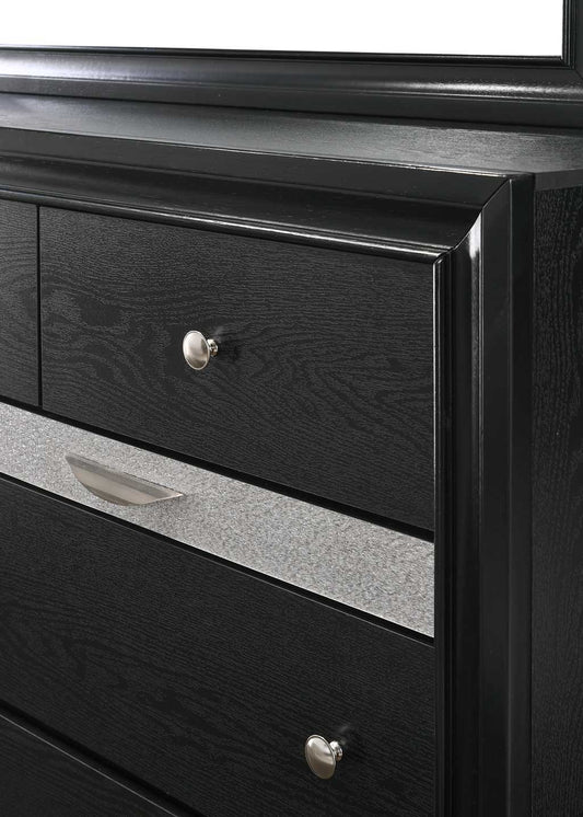 Regata - Nightstand - Black / Silver