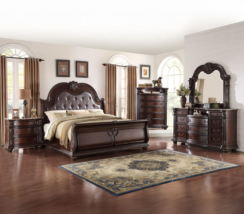 Stanley - Queen 5 Piece Panel Bedroom Set - Cherry