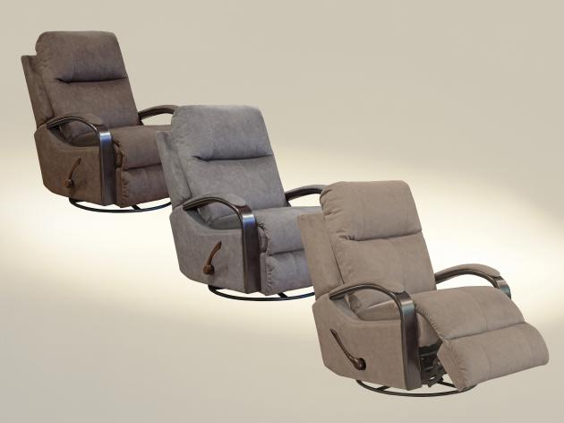 Niles #4703 Wood Arm Swivel Recliner in 3 Color Choices