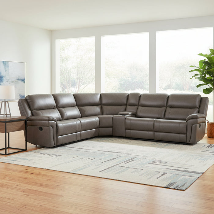Power Reclining Leather Sectional 4711