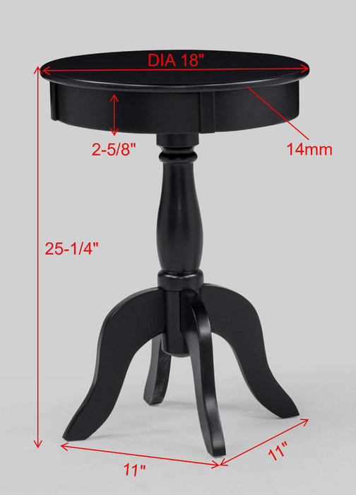 Romy White or Black Chairside Pedestal Table