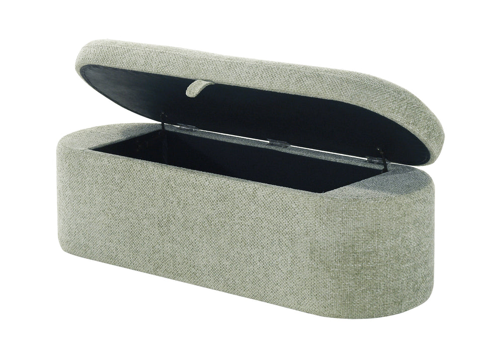 Philipa - Storage Bench - Light Green Tweed